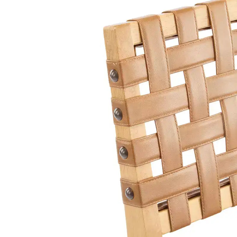 Tabouret de bar en bois d'hévéa, chaises de salle à manger tapissées en PU avec repose-pieds et cadre au fini naturel