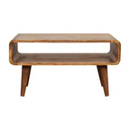 HomeRoots 26 Brown Solid Wood Open Shelving TV Stand