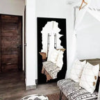 Miroir abstrait noir pleine longueur incassable sur pied ou mural