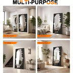 Miroir abstrait noir pleine longueur incassable sur pied ou mural