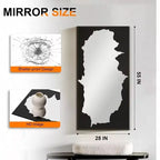 Miroir abstrait noir pleine longueur incassable sur pied ou mural