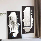 Miroir abstrait noir pleine longueur incassable sur pied ou mural