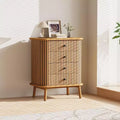Commode 4 tiroirs Table de Chevet Moderne du Milieu du Siècle avec Rangement à Porte Coulissante Table d'Appoint