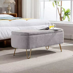 Banc de rangement en fausse fourrure capitonné, moderne, pour le bout de lit ou l'entrée