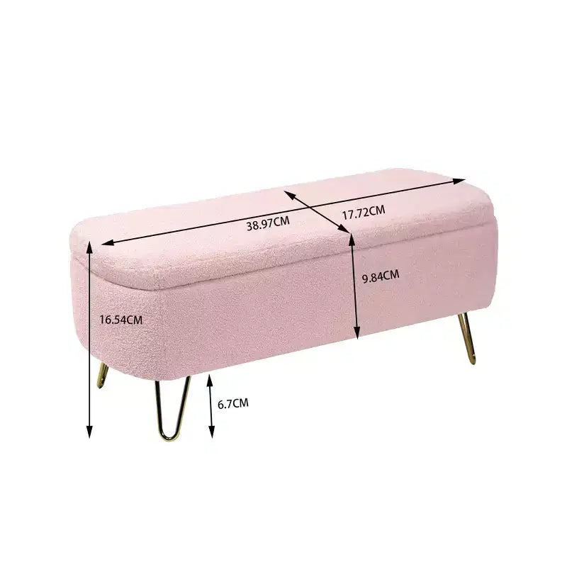 Banc de rangement en fausse fourrure capitonné, moderne, pour le bout de lit ou l'entrée
