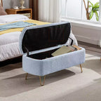 Banc de rangement en fausse fourrure capitonné, moderne, pour le bout de lit ou l'entrée