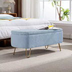 Banc de rangement en fausse fourrure capitonné, moderne, pour le bout de lit ou l'entrée