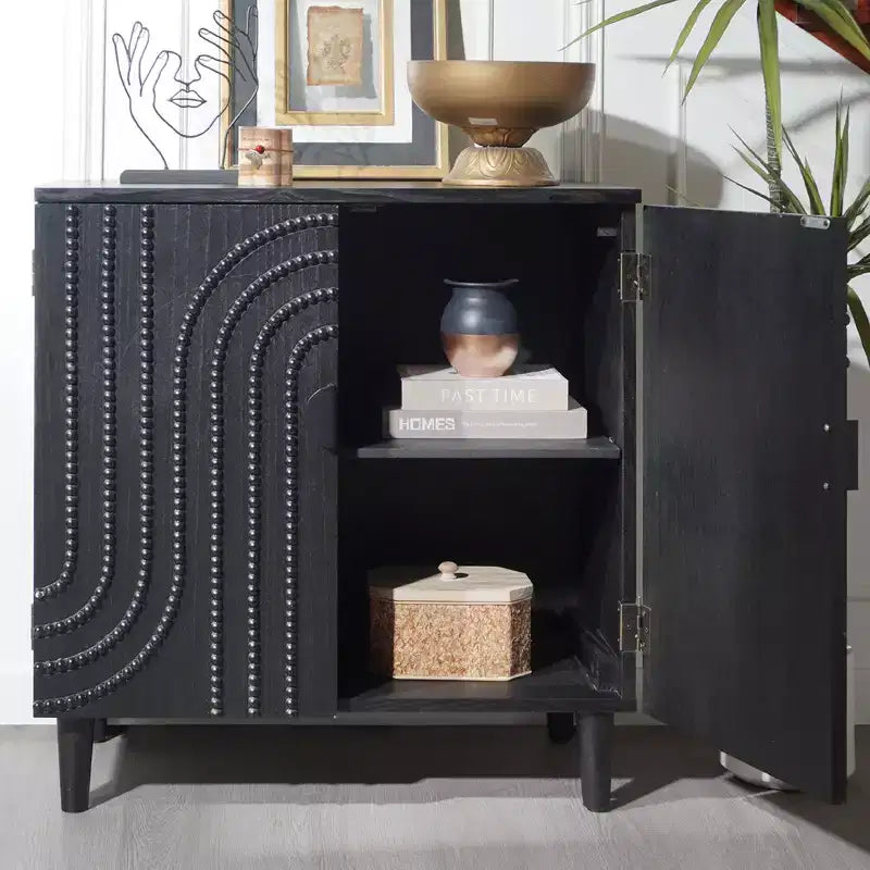 Meuble de rangement moderne en bois à 2 portes