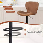 Chaises de bar pivotantes, réglables en hauteur, revêtues de cuir