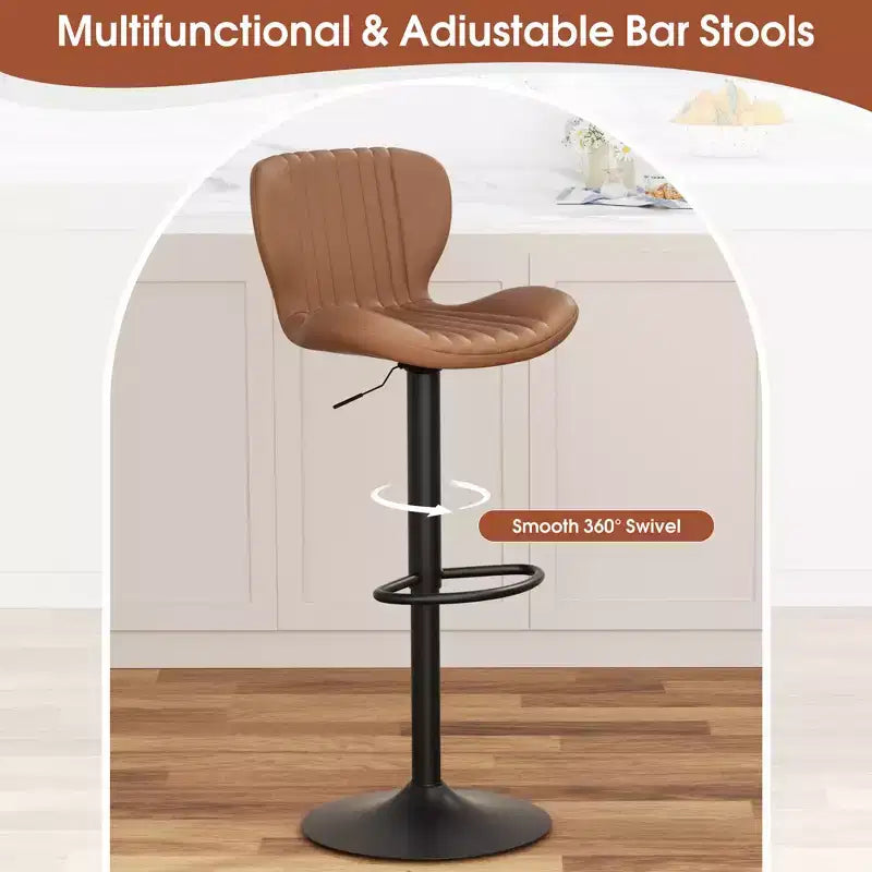 Chaises de bar pivotantes, réglables en hauteur, revêtues de cuir