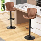 Chaises de bar pivotantes, réglables en hauteur, revêtues de cuir