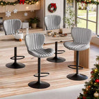 Chaises de bar pivotantes, réglables en hauteur, revêtues de cuir