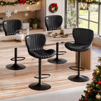 Chaises de bar pivotantes, réglables en hauteur, revêtues de cuir