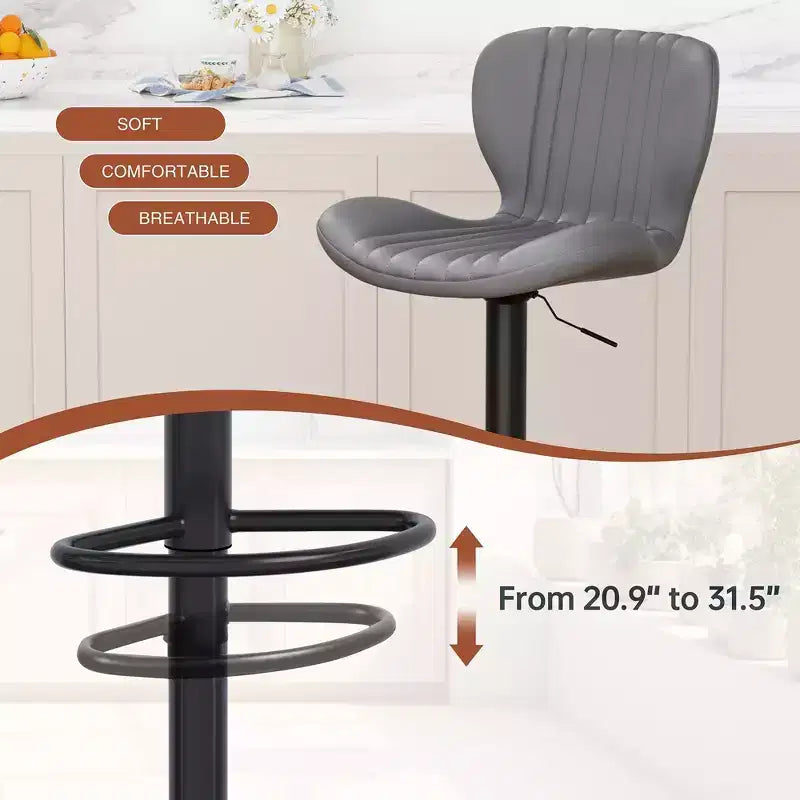 Chaises de bar pivotantes, réglables en hauteur, revêtues de cuir