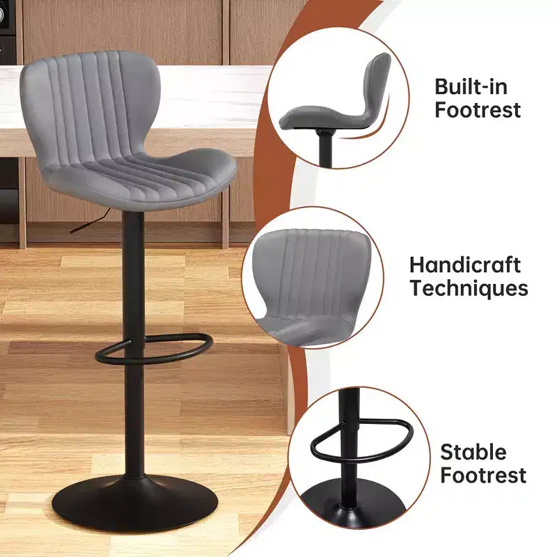 Chaises de bar pivotantes, réglables en hauteur, revêtues de cuir