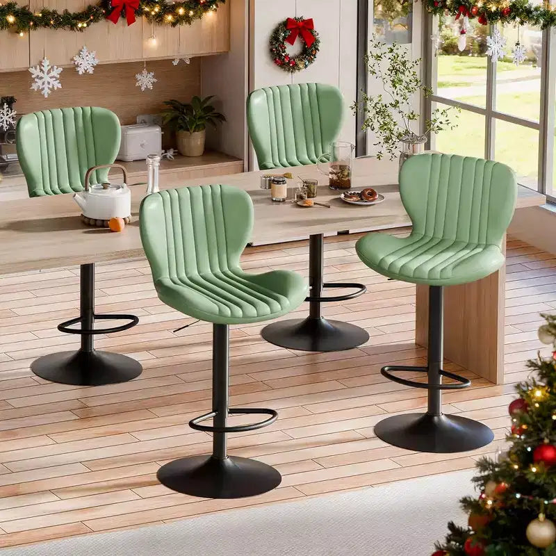 Chaises de bar pivotantes, réglables en hauteur, revêtues de cuir