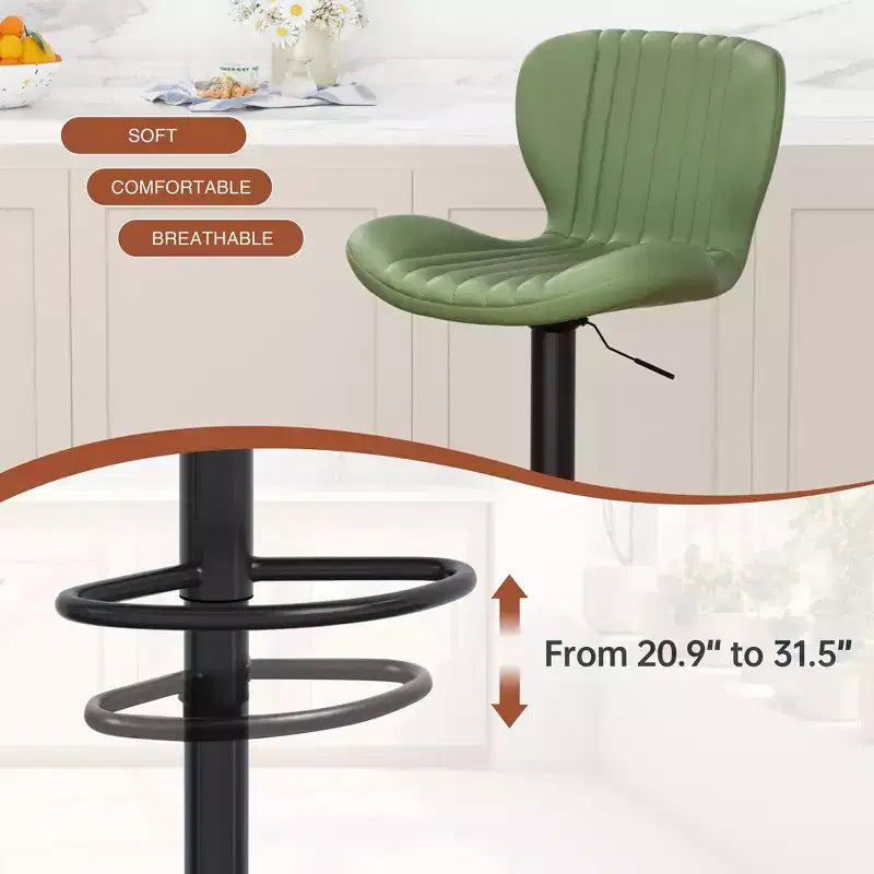 Chaises de bar pivotantes, réglables en hauteur, revêtues de cuir