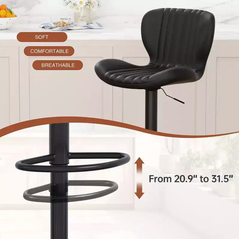 Chaises de bar pivotantes, réglables en hauteur, revêtues de cuir