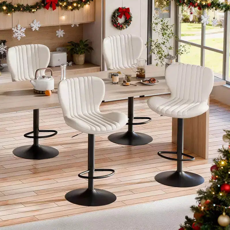 Chaises de bar pivotantes, réglables en hauteur, revêtues de cuir