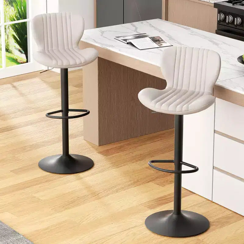 Chaises de bar pivotantes, réglables en hauteur, revêtues de cuir