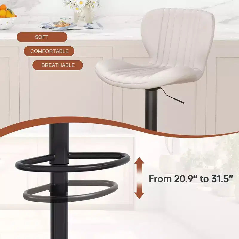 Chaises de bar pivotantes, réglables en hauteur, revêtues de cuir