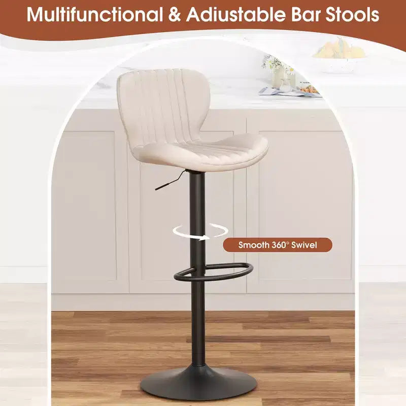 Chaises de bar pivotantes, réglables en hauteur, revêtues de cuir