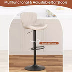 Chaises de bar pivotantes, réglables en hauteur, revêtues de cuir