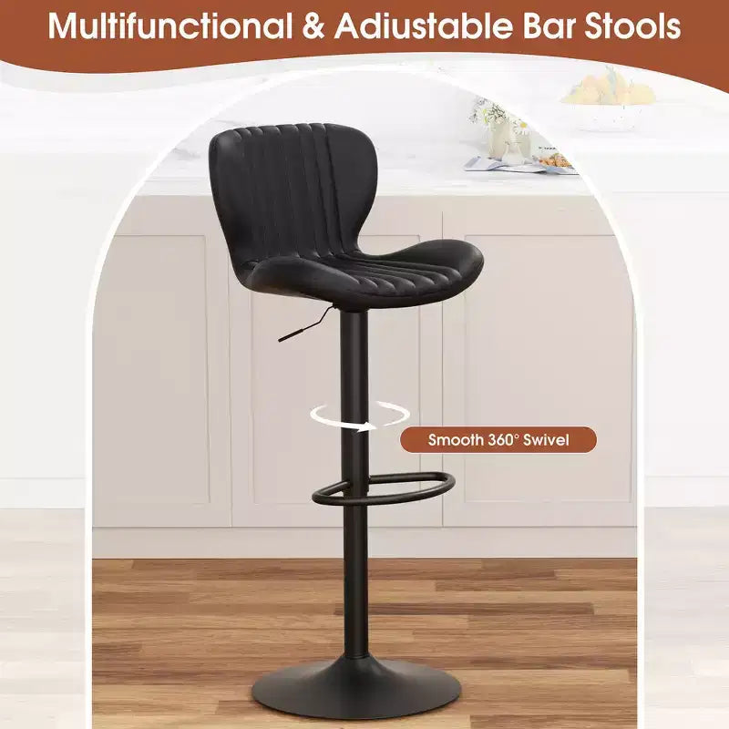 Chaises de bar pivotantes, réglables en hauteur, revêtues de cuir