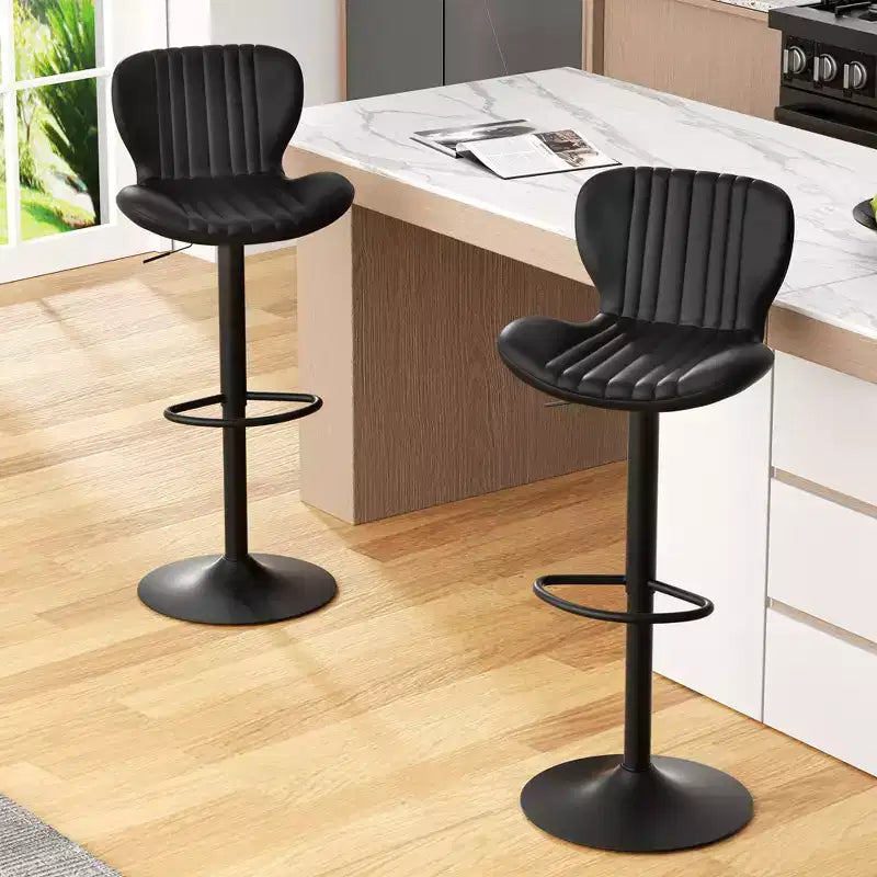Chaises de bar pivotantes, réglables en hauteur, revêtues de cuir