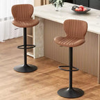 Chaises de bar pivotantes, réglables en hauteur, revêtues de cuir