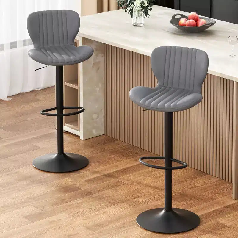 Chaises de bar pivotantes, réglables en hauteur, revêtues de cuir