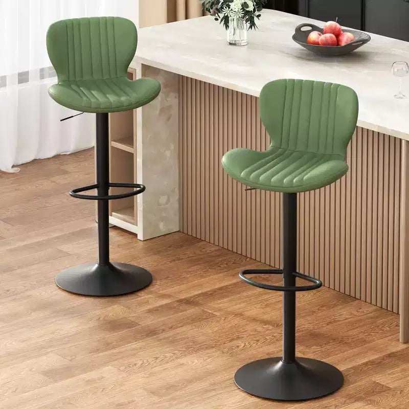 Chaises de bar pivotantes, réglables en hauteur, revêtues de cuir