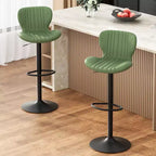 Chaises de bar pivotantes, réglables en hauteur, revêtues de cuir