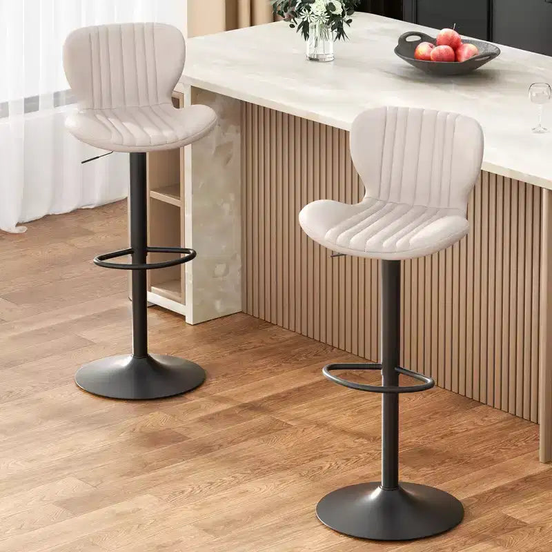 Chaises de bar pivotantes, réglables en hauteur, revêtues de cuir