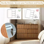 Commode à 7 tiroirs double commode avec panneau cannelé ondulé