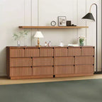 Commode à 7 tiroirs double commode avec panneau cannelé ondulé