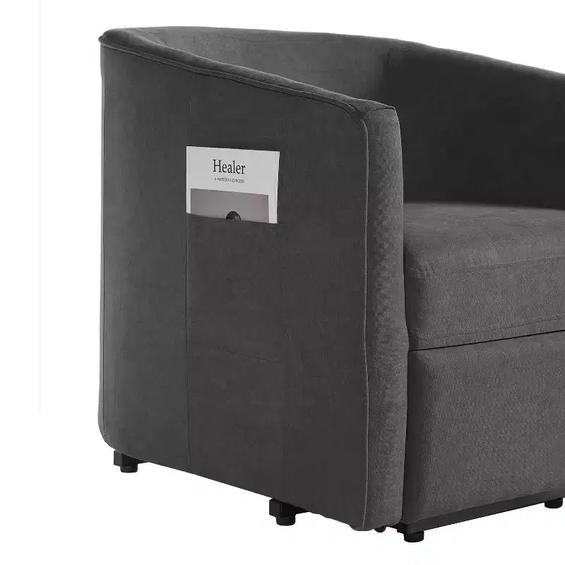 Fauteuil inclinable releveur avec aide au lever et repose-pieds, revêtu