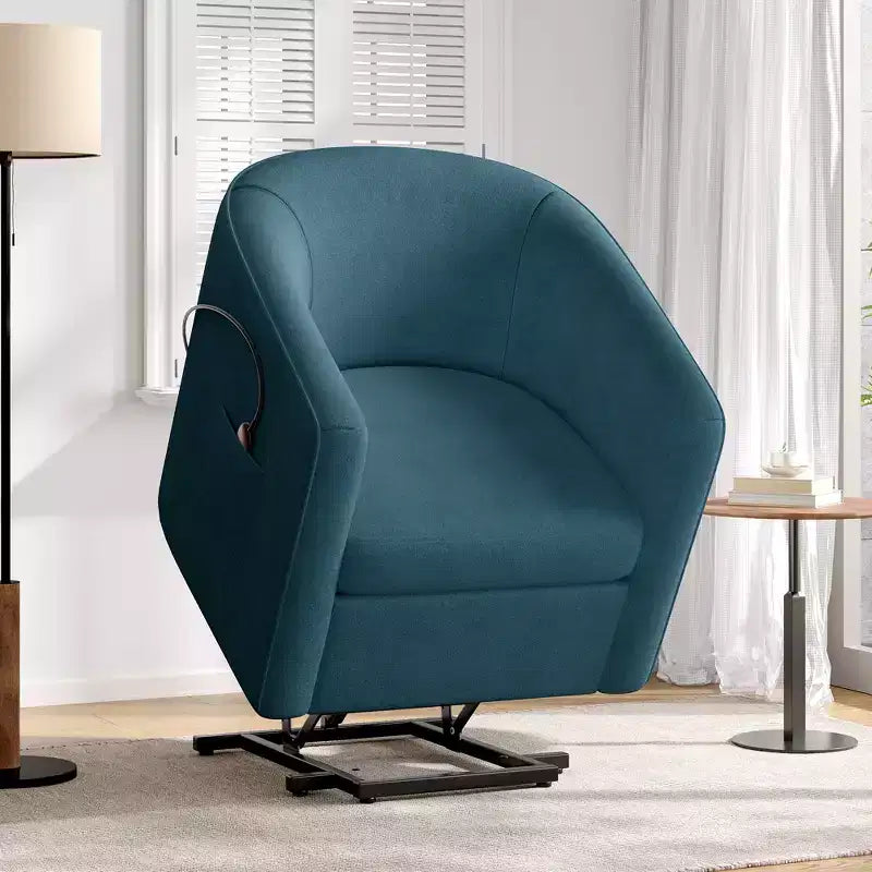 Power Lift Recliner Upholstered Accent Chair with Lift Assist & Footrest for Seniors Barrel Chair Padded Armchair Club Chair - ModernLuxe