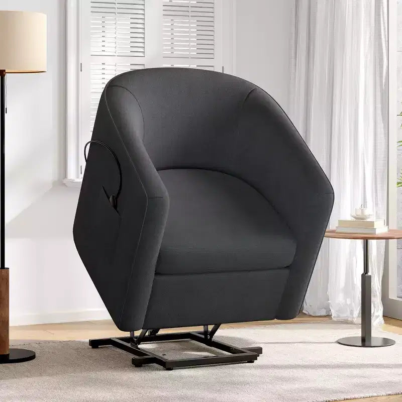 Fauteuil inclinable releveur avec aide au lever et repose-pieds, revêtu