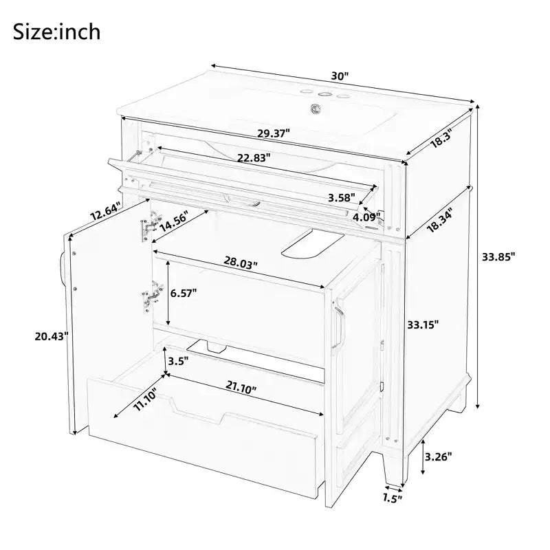 Meuble sous-vasque avec rangement pour salle de bain