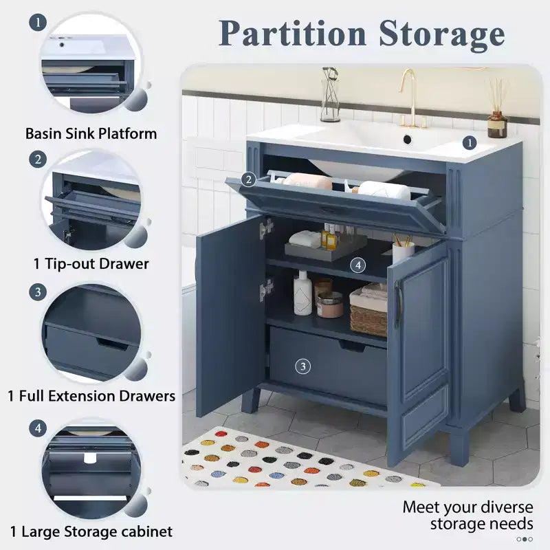 Meuble sous-vasque avec rangement pour salle de bain