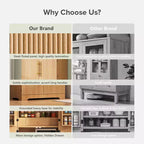 Grand meuble de garde-manger de cuisine cannelé à design arqué avec 8 étagères de porte et 3 étagères réglables