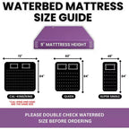 Matelas à eau hardside sans vagues avec cinq couches de fibres réductrices de vagues - Cadre non inclus