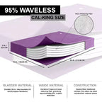 Matelas à eau hardside sans vagues avec cinq couches de fibres réductrices de vagues - Cadre non inclus