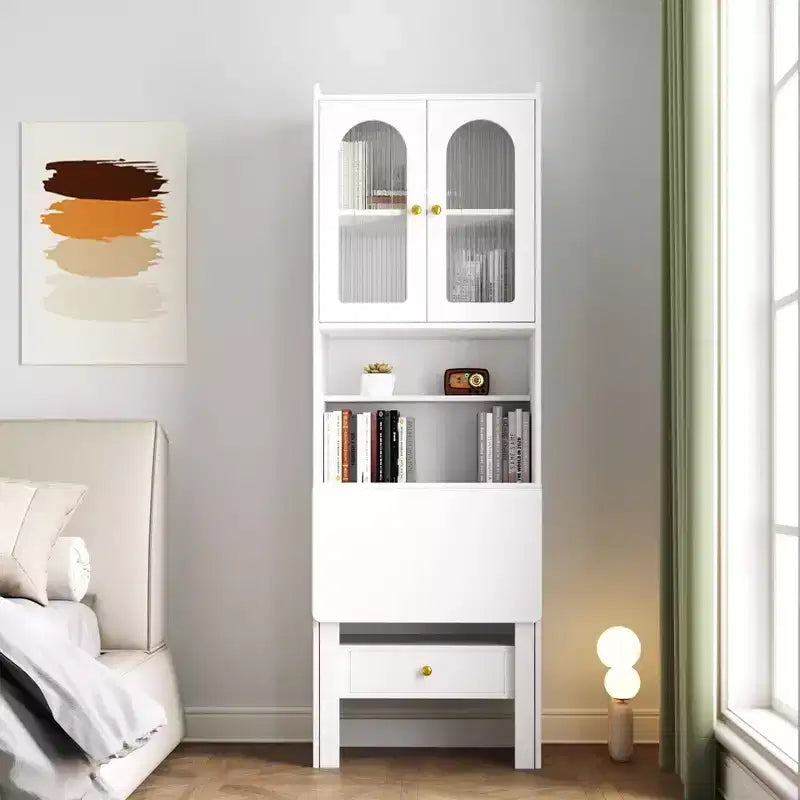 Meuble de bureau pliant convertible avec étagère et tiroir