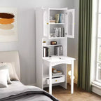 Meuble de bureau pliant convertible avec étagère et tiroir