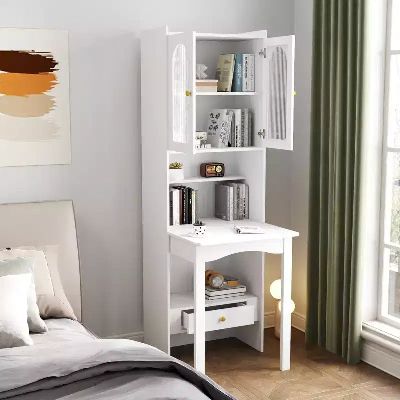 Meuble de bureau pliant convertible avec étagère et tiroir