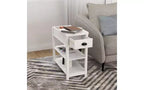 Table d'appoint rétro étroite avec meuble de rangement ouvert à 180° Table de chevet de chambre