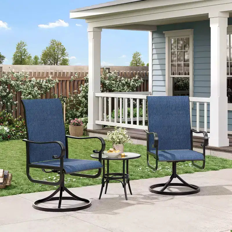 Chaises de salle à manger de patio pivotantes et basculantes haut de gamme, mobilier d'extérieur ergonomique