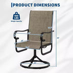 Chaises de salle à manger de patio pivotantes et basculantes haut de gamme, mobilier d'extérieur ergonomique